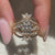 Nature inspired diamond engagement ring with guard band
