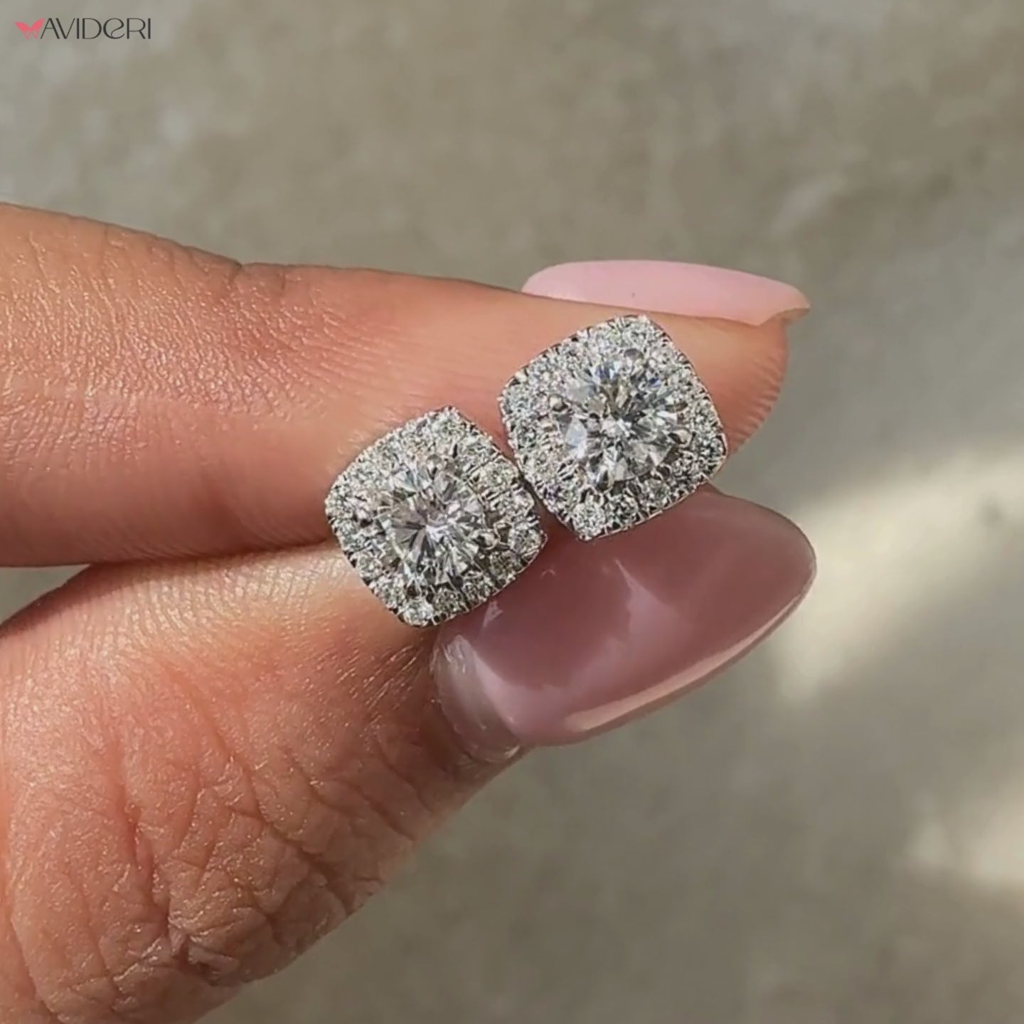 Avideri earrings crafted with round diamond studs.