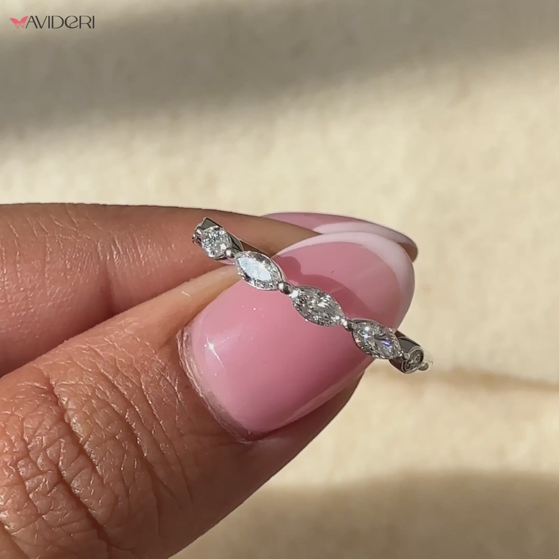 Marquise diamond band featuring high-quality craftsmanship and sparkling stones
