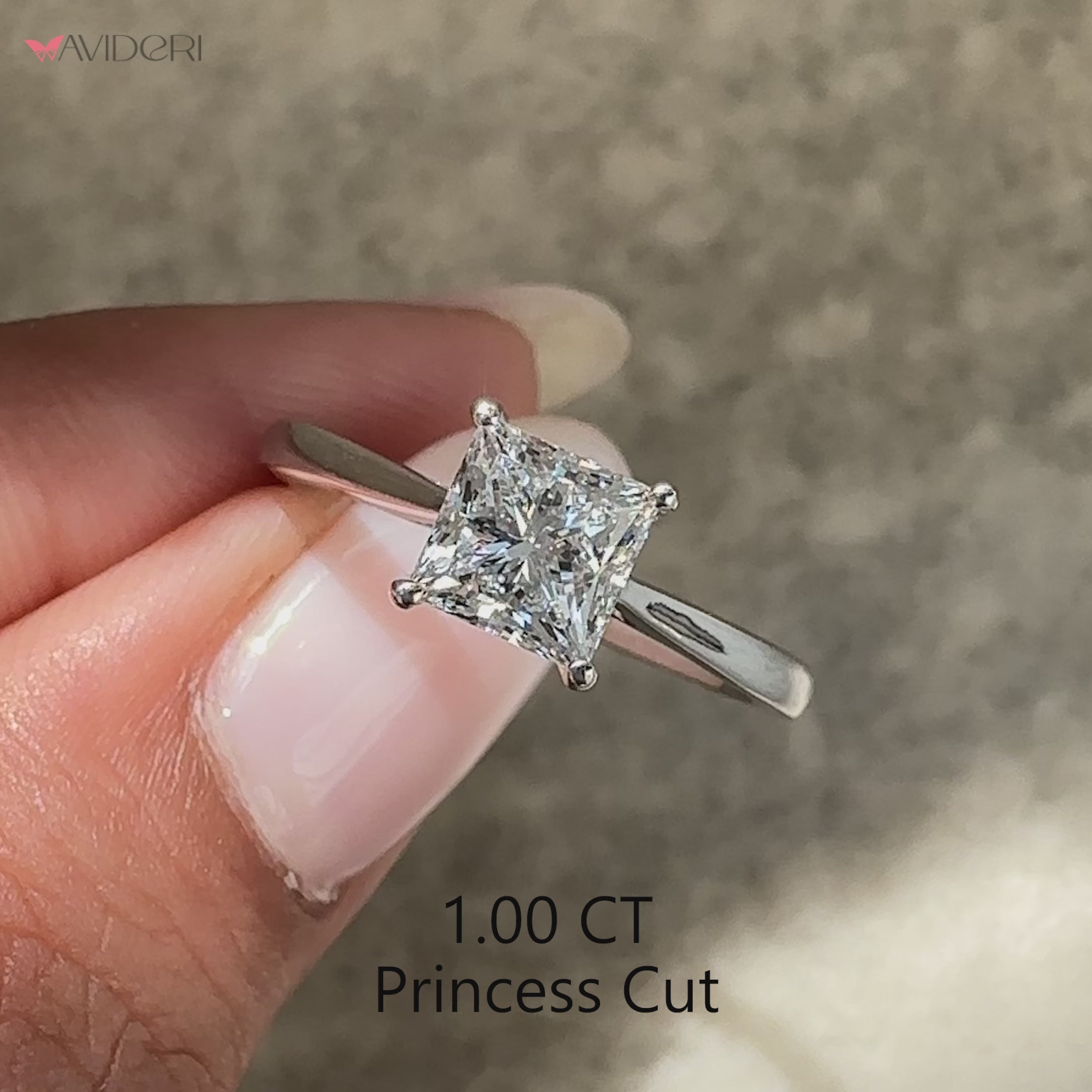 Handmade princess cut ring with refined solitaire style.
