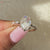 Oval rose cut ring, claw prong ring, 5 stone ring.