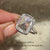 Cushion rose cut moissanite minimalist solitaire ring.
