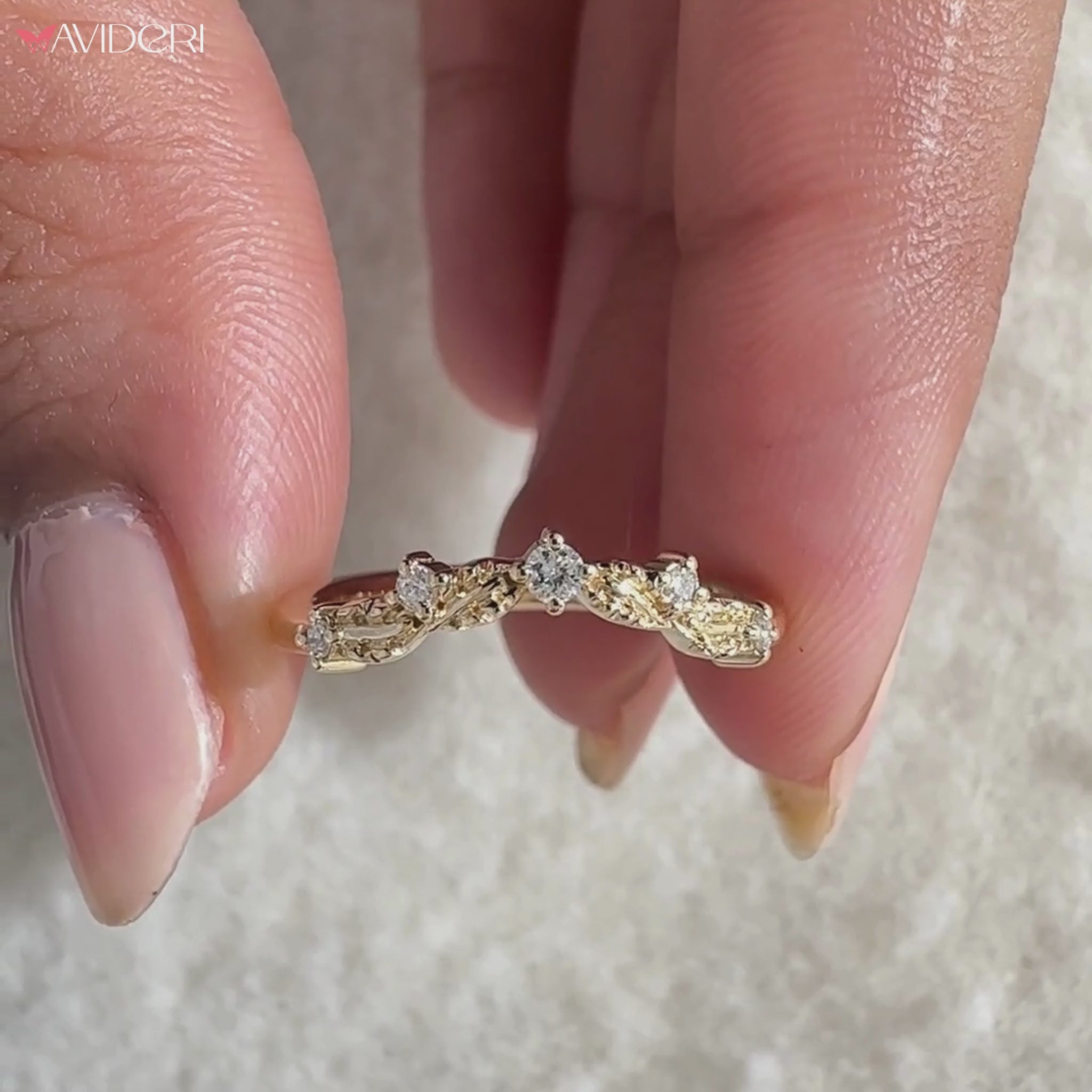 Round diamond band with five stone band.