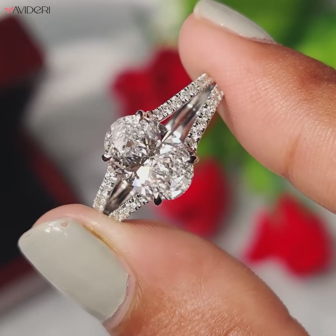 Avideri oval cut diamond ring handmade.