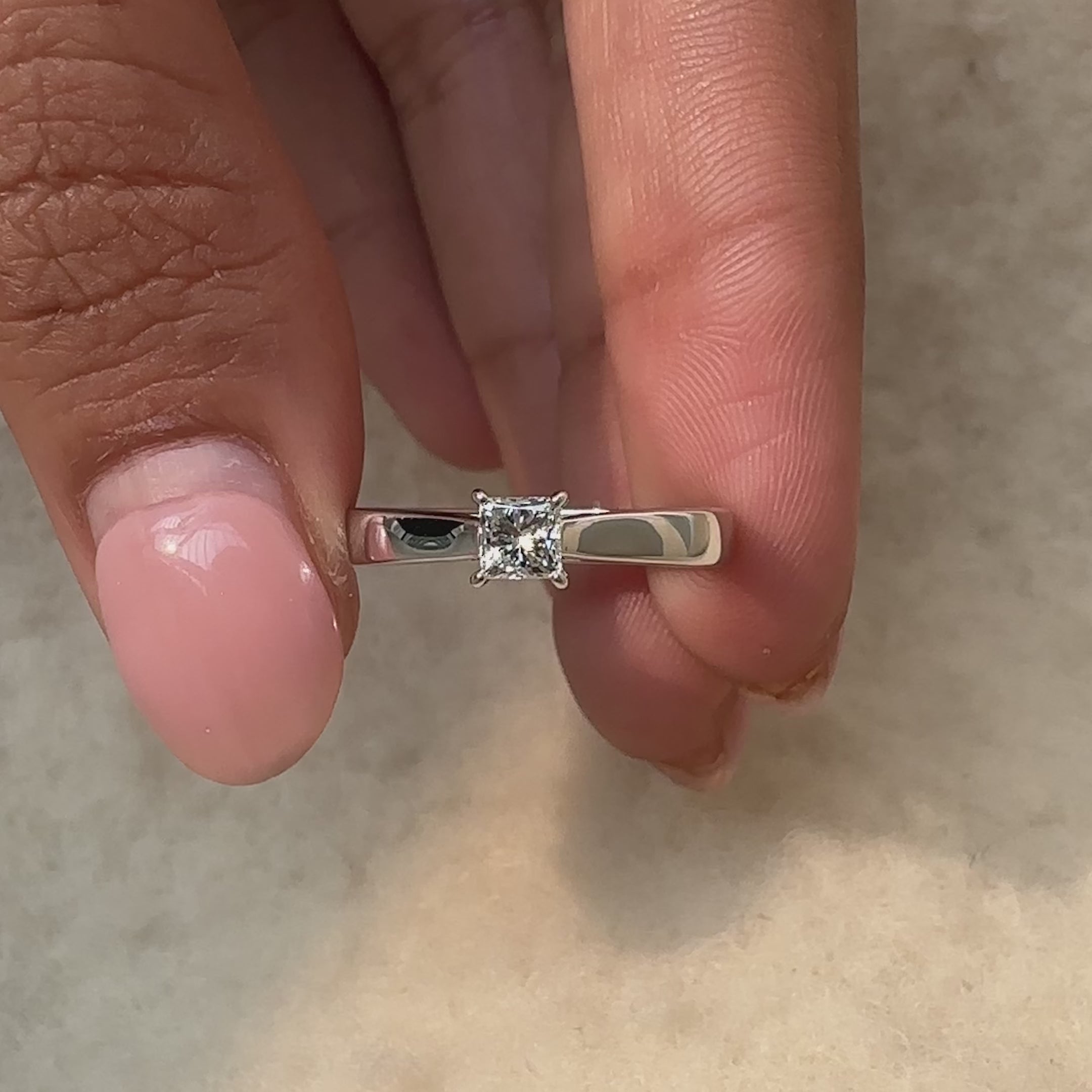 Avideri ring with princess cut diamond ring.
