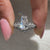 Coffin diamond ring with matching pear diamond curved band
