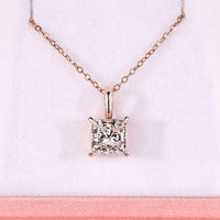 Princess Cut Diamond Pendant In Solitaire Style