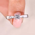 Princess cut solitaire ring with white gold diamond ring.