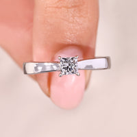 Princess Cut Solitaire Ring In White Gold