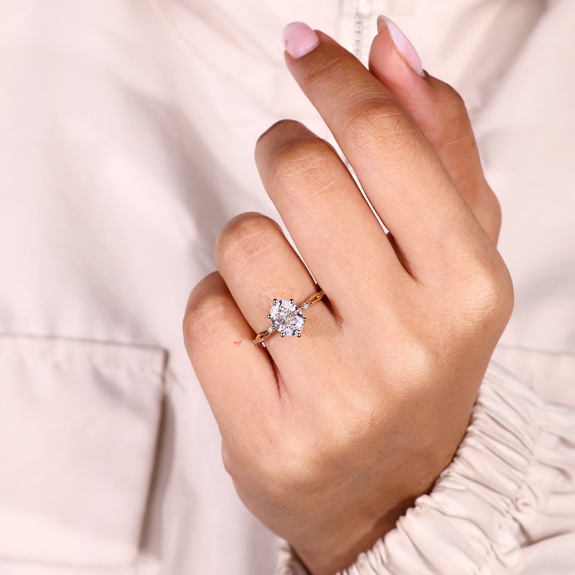 Moissanite gold ring for a luxurious and timeless look.
