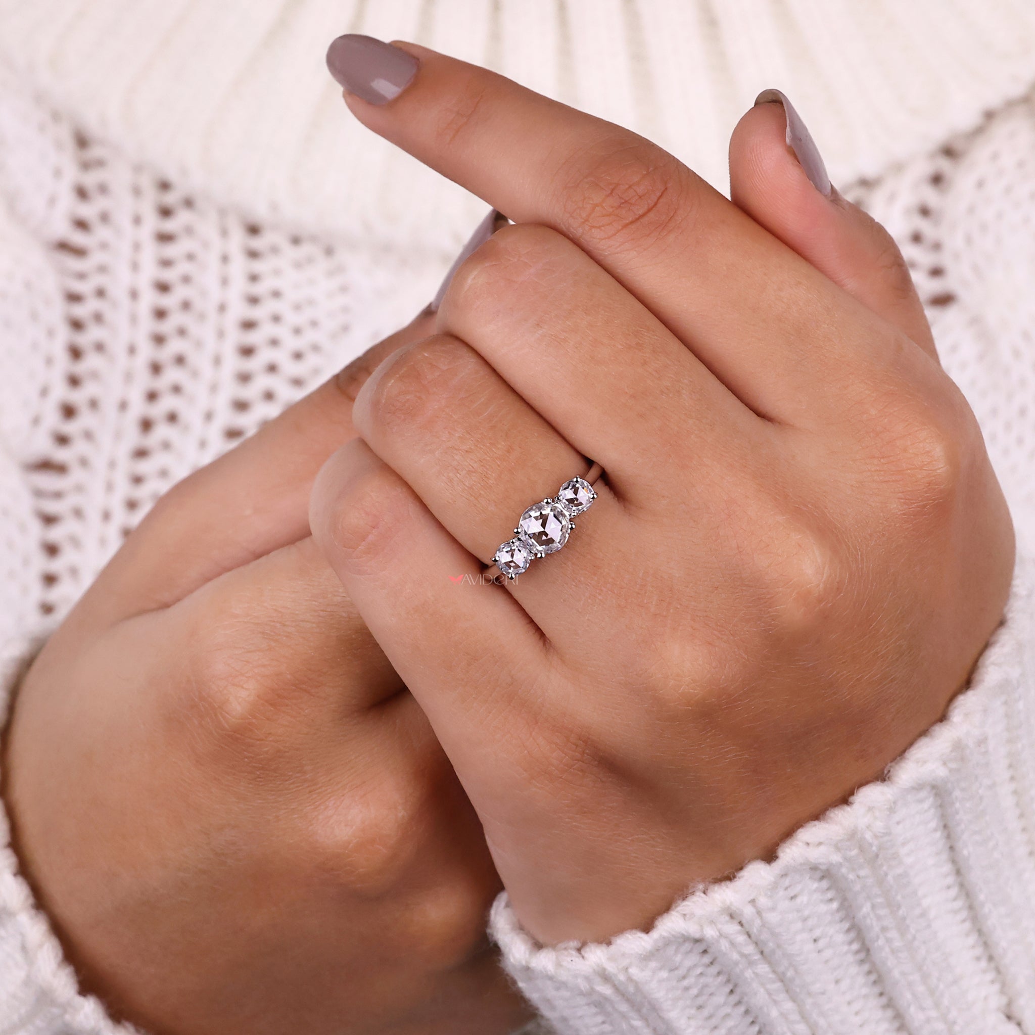 White gold engagement ring, white gold and diamond ring, unique engagement ring
