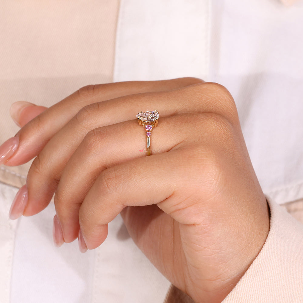 Prong setting ring designed with precision to secure and enhance the centre stone's beauty.


