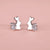 Elegant rabbit stud earrings crafted with sparkling diamonds.