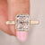 Radiant cut engagement ring shines with bright square shape.