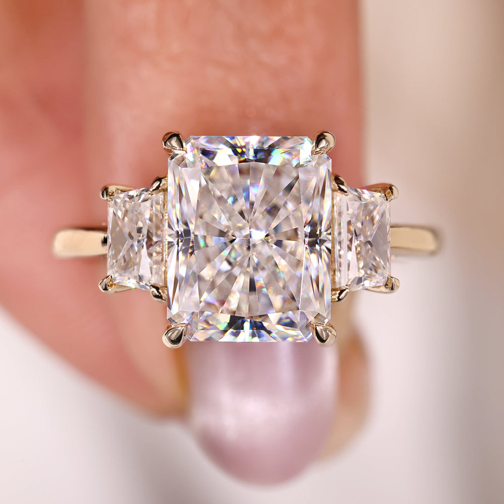 Avideri handmade radiant cut moissanite ring.
