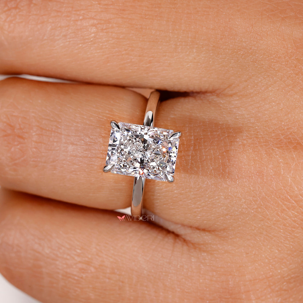 Radiant cut engagement ring crafted with precision for exceptional brilliance.
