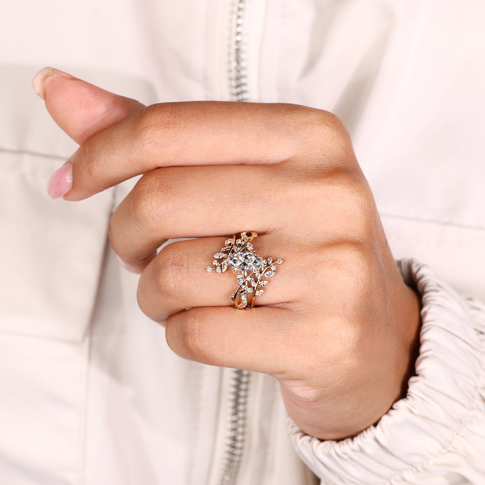 Ring enhancer with marquise round diamonds.
