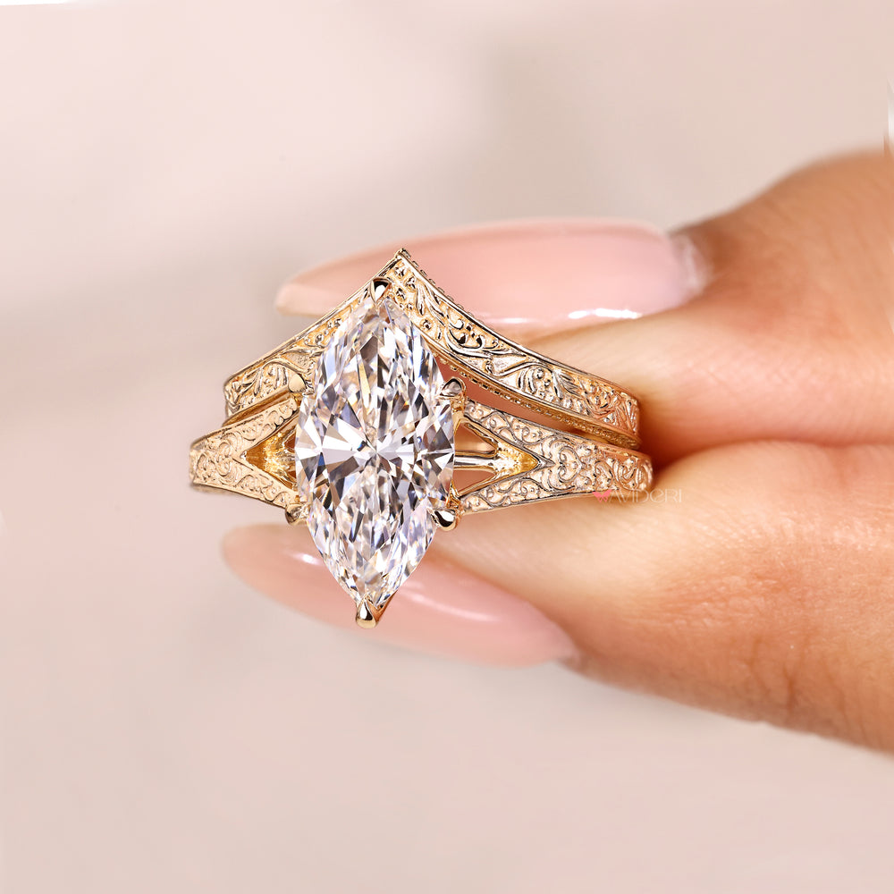 IGI certified marquise diamond ring handmade.
