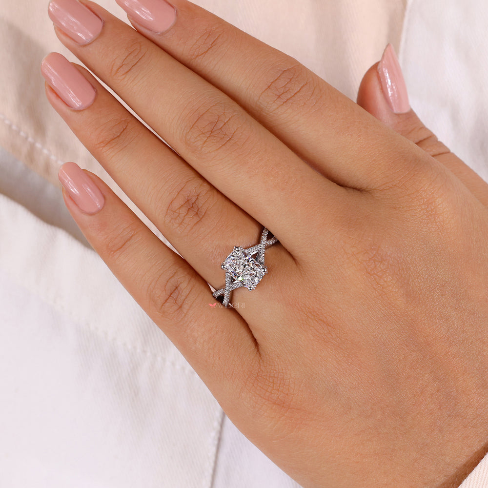 Twisted diamond ring crafted with care, showcasing a dazzling diamond twist ring for a timeless look.
