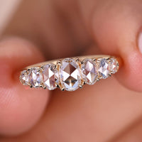 Oval Rose Cut Diamond Band Handcrafted to Celebrate Your Love