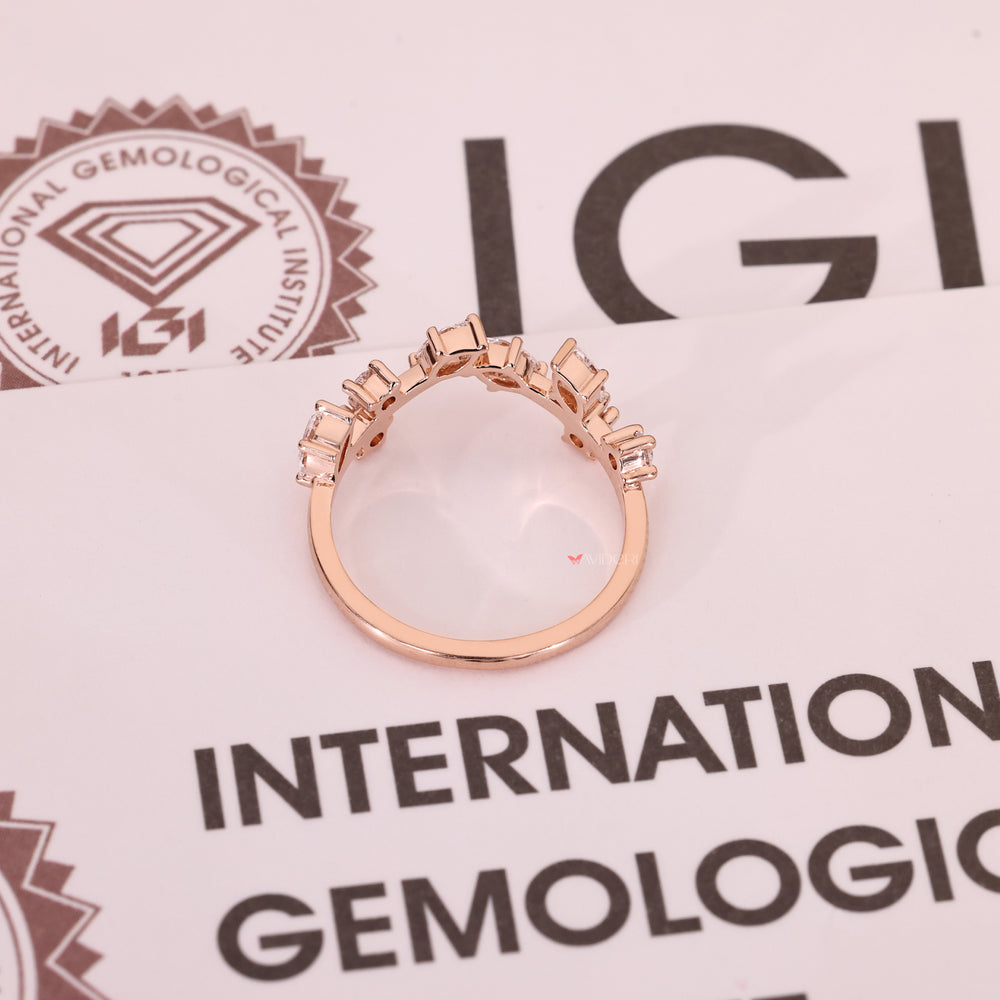 Rose Gold Band with nature inspired design.