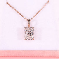Radiant Cut Rose Gold Pendant