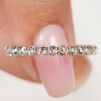 Round Rose Cut Diamond Eternity Wedding Band
