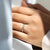 Rose cut diamond band with a milgrain diamond wedding band for elegance.
