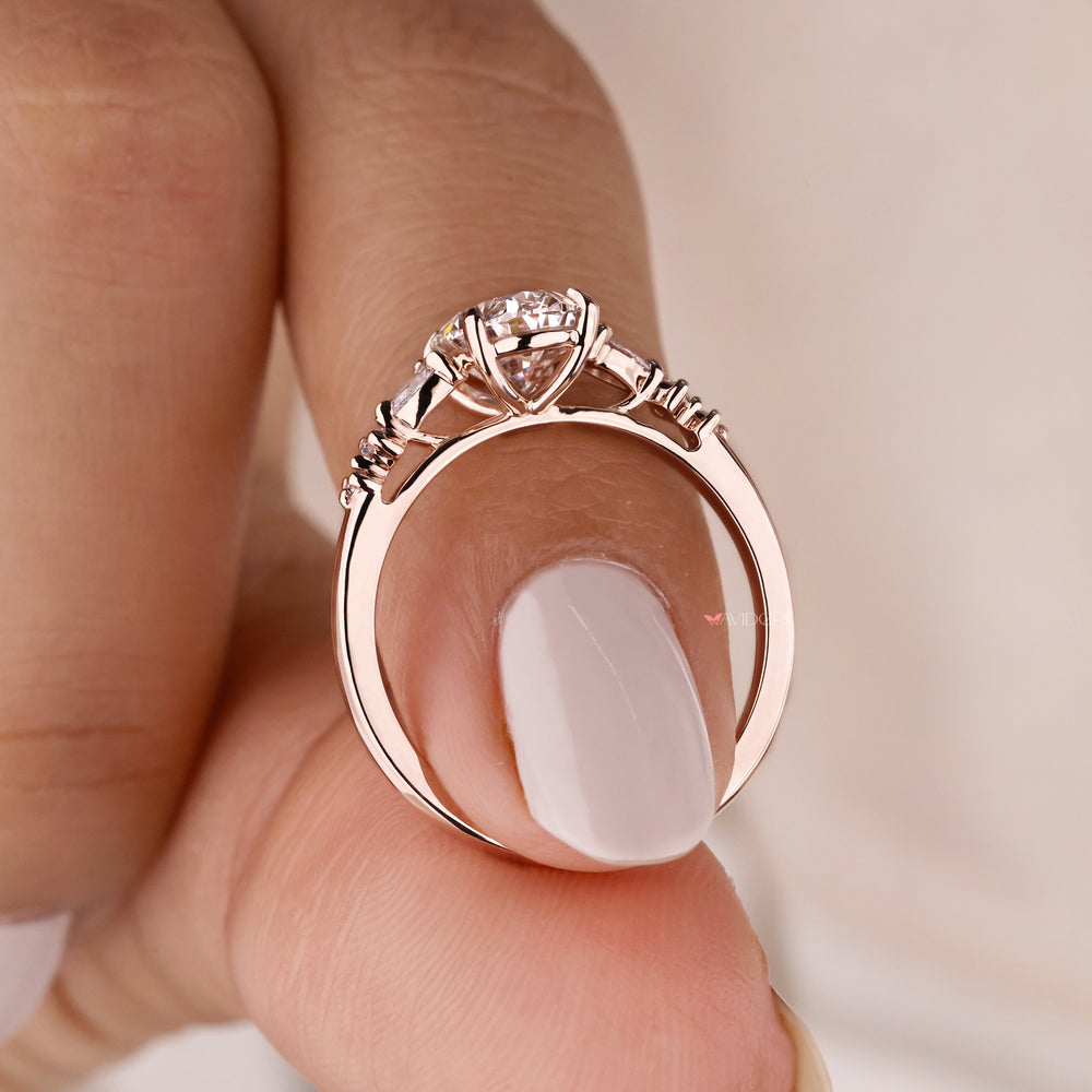 cathedral engagement ring pear cut engagement ring avideri ring
