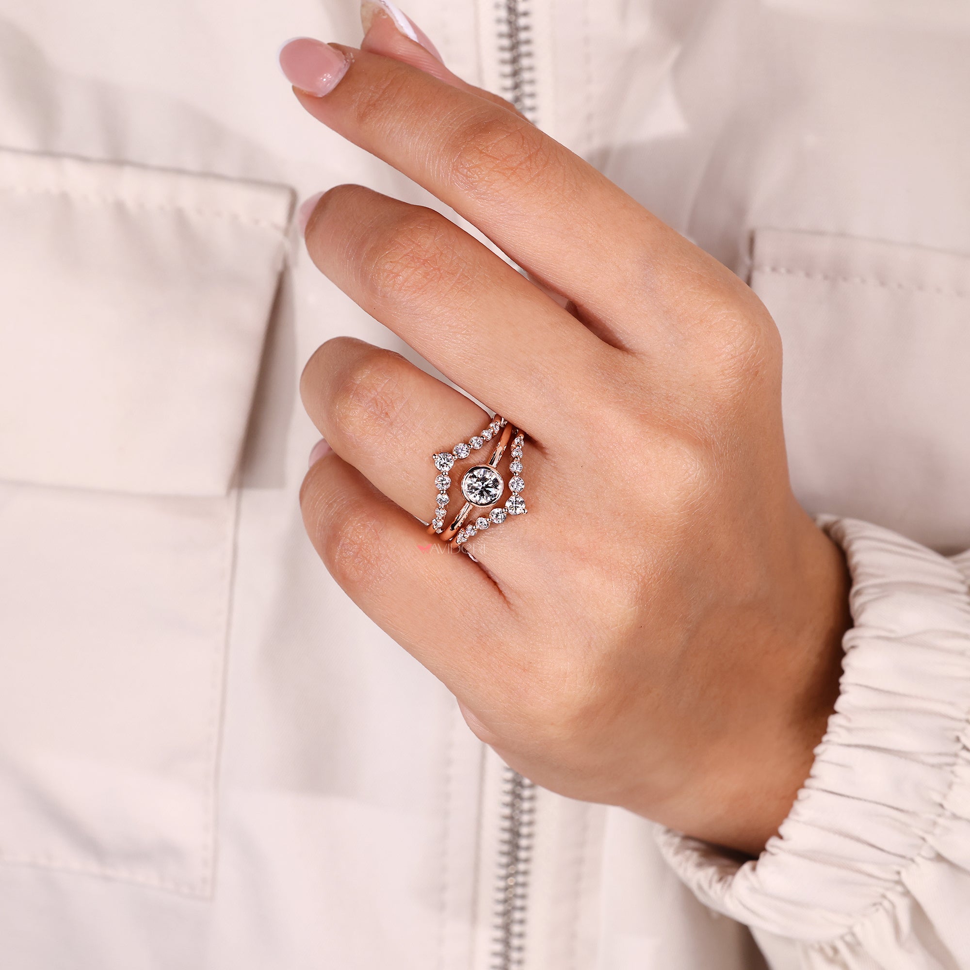 Diamond Wedding Band with lab grown diamond.