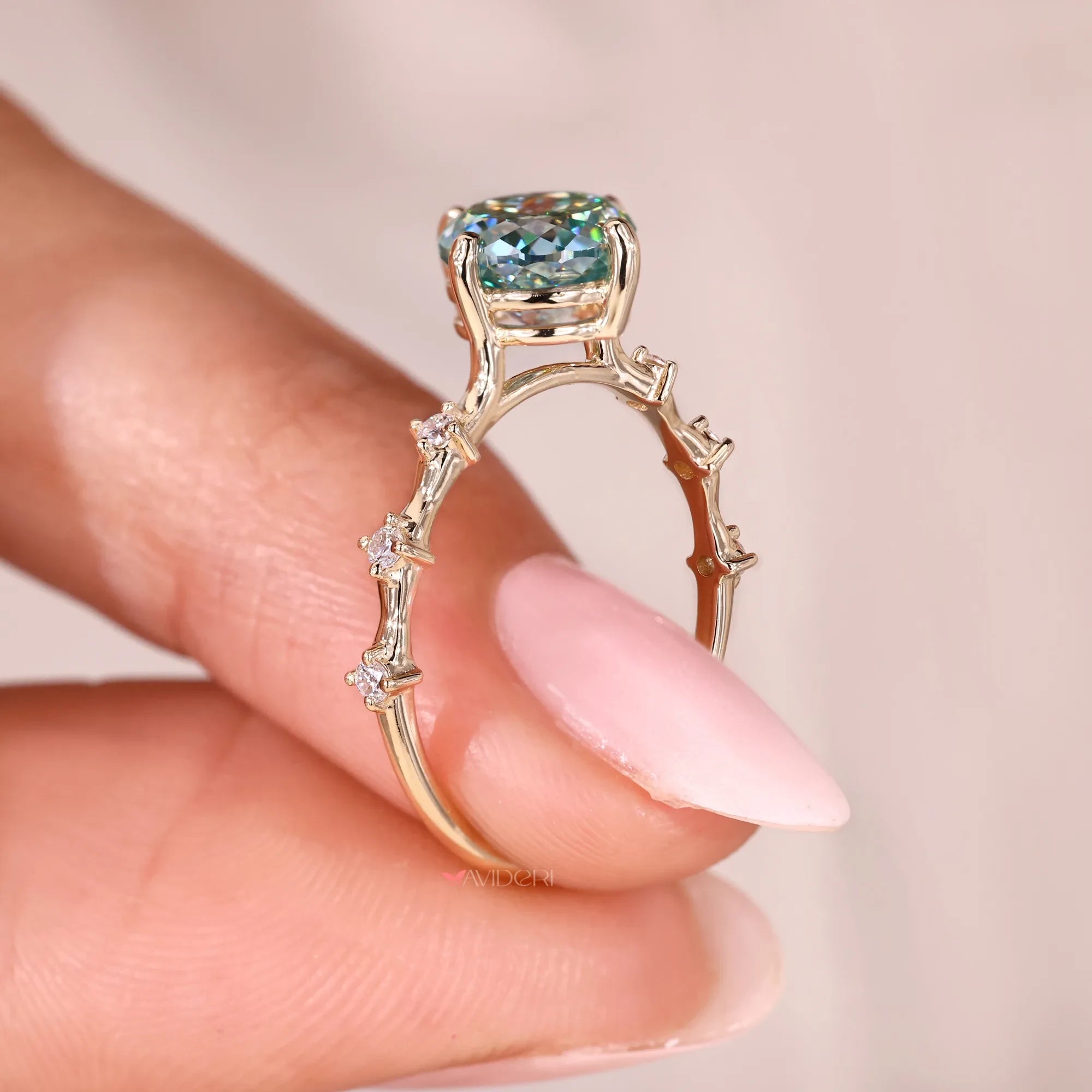 portuguese cut ring pave band engagement ring distance pave band ring.