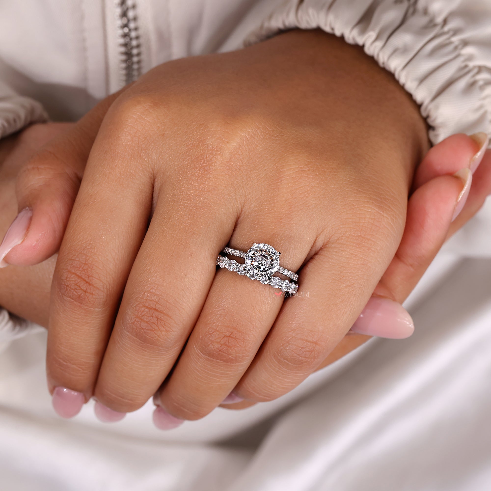 Lab grown diamond engagement ring IGI certified.