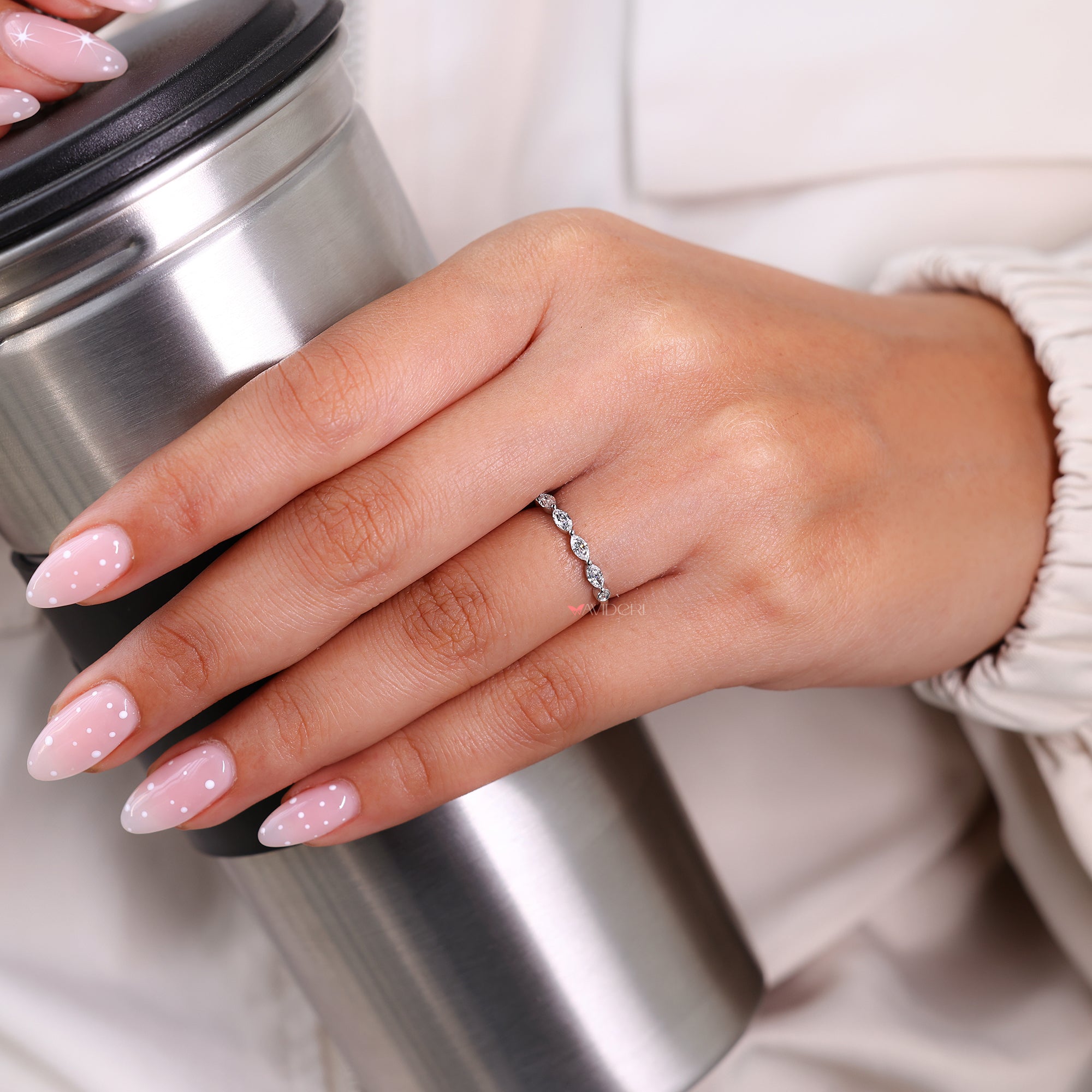 Diamond marquise band crafted with care for a unique and radiant design