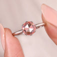 Solitaire Engagement Ring with round rose cut engagement ring.