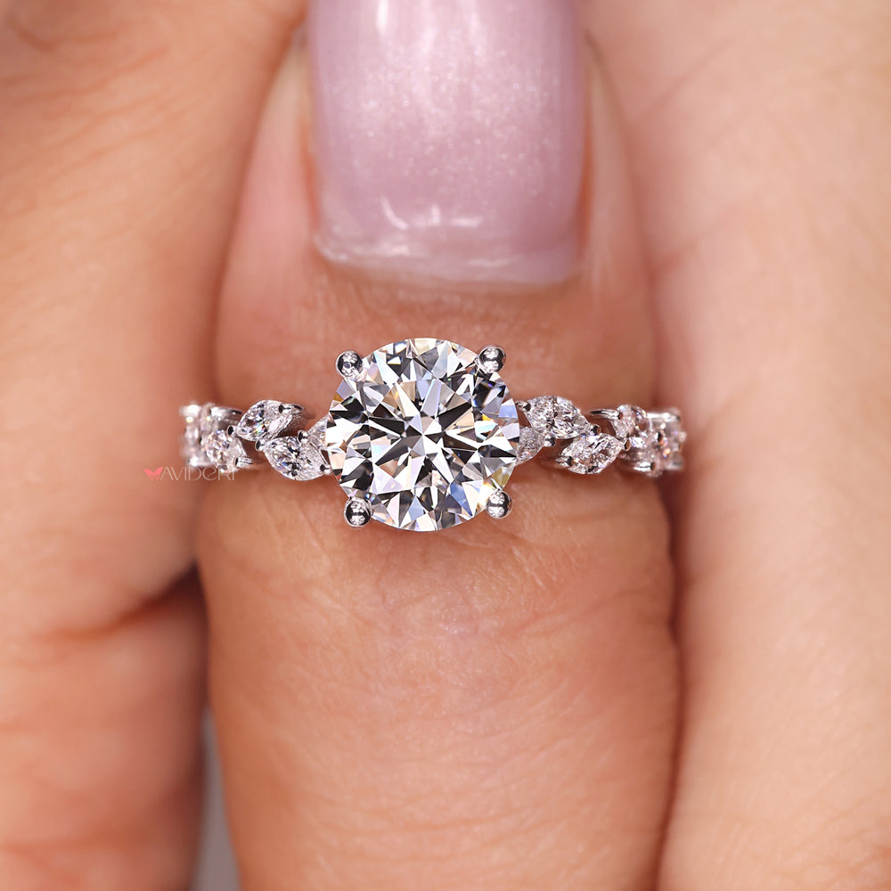 Lab grown diamond engagement ring with a marquise diamond setting, ideal for modern brides.