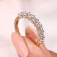 Hidden U shape micro diamond accent wedding band.