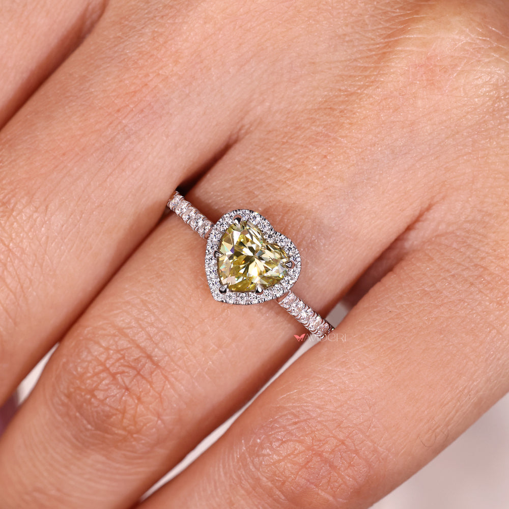 Avideri heart cut moissanite ring handmade.