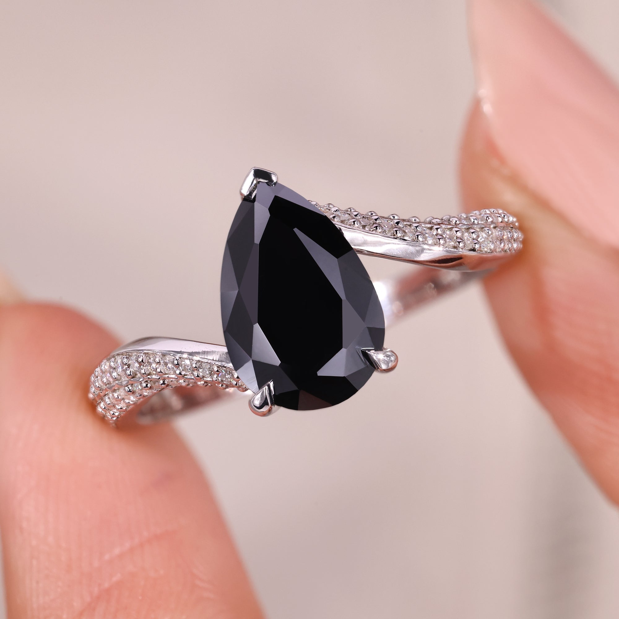 Heart prong ring setting designed for a secure and romantic appearance.