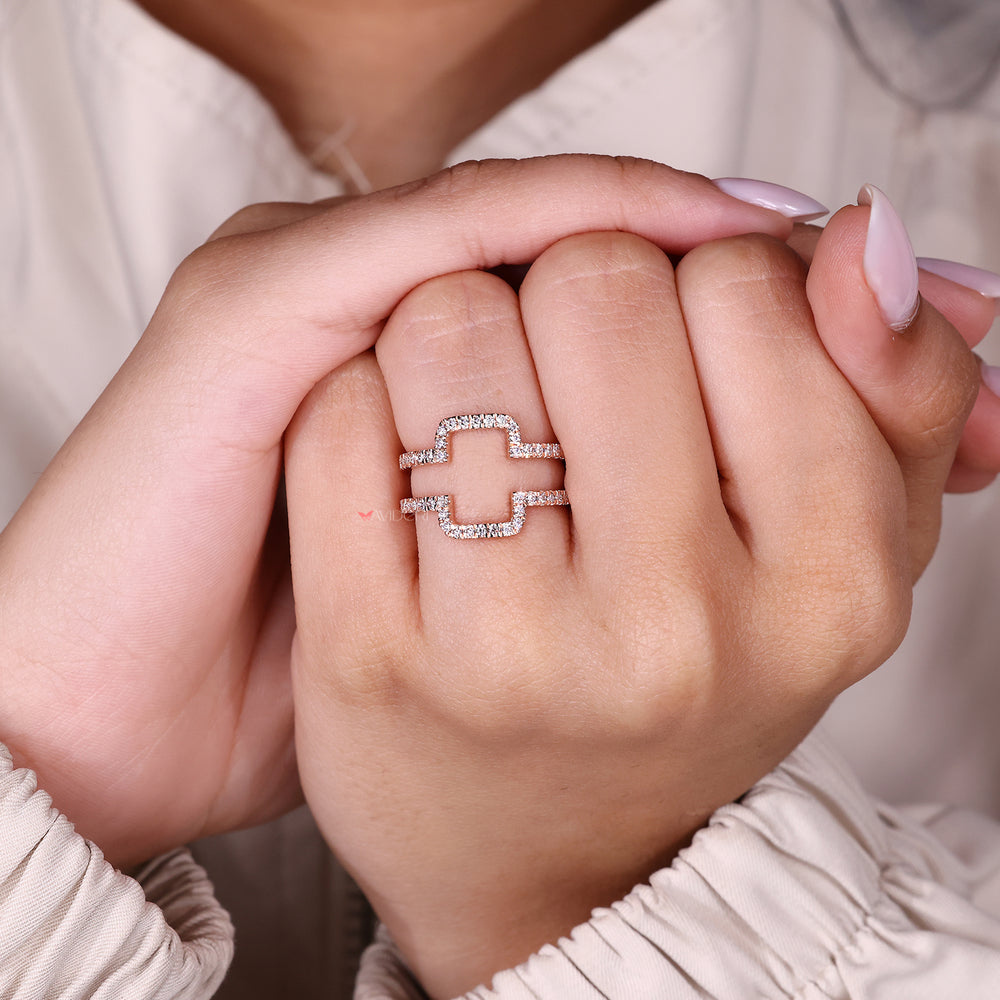 Handmade round diamond enhancer wedding band.
