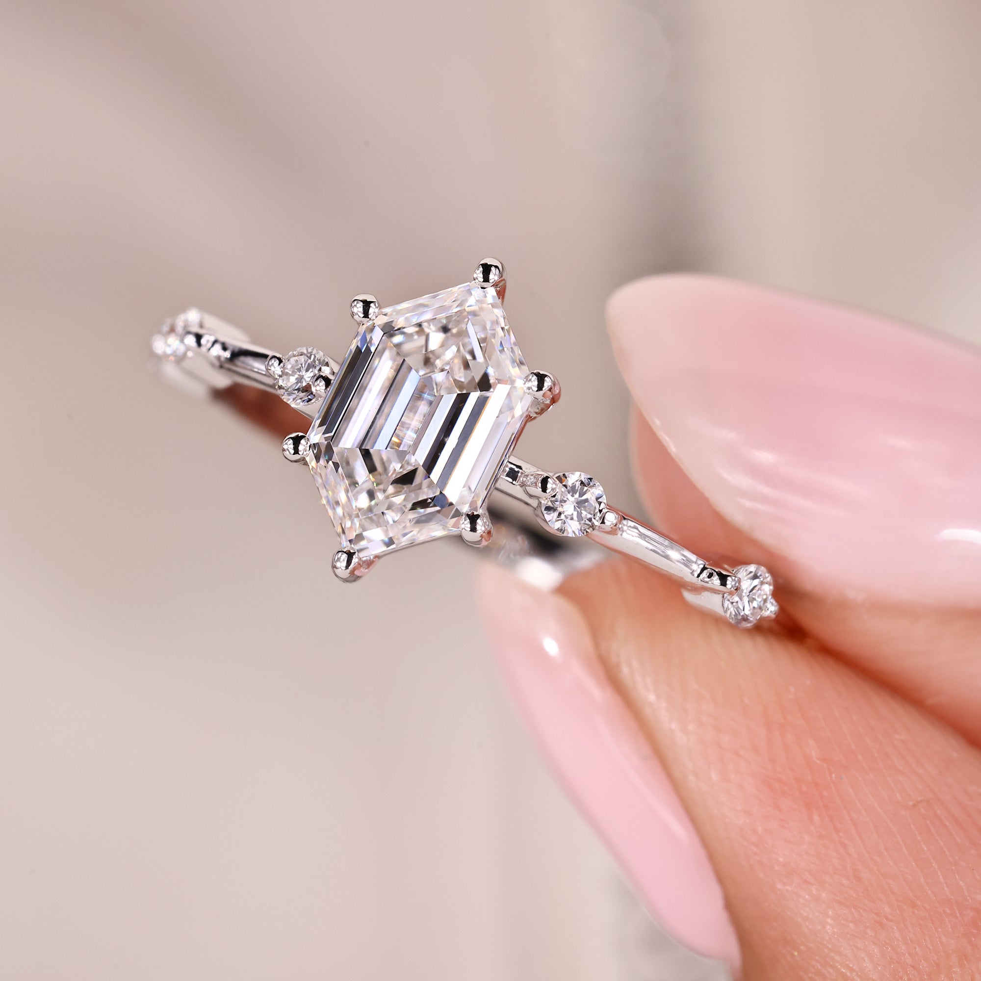 Lab-grown ring with handmade ring.