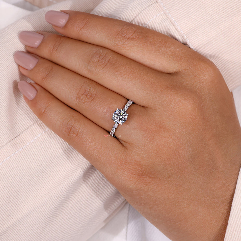 IGI-certified hidden halo diamond ring crafted with care, combining quality and timeless beauty.
