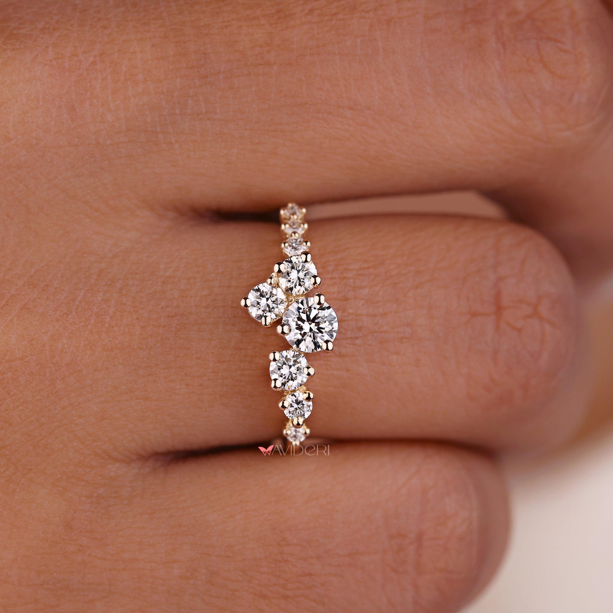 2 ct round diamond engagement ring with a lab grown diamond offering ethical elegance and brilliance.