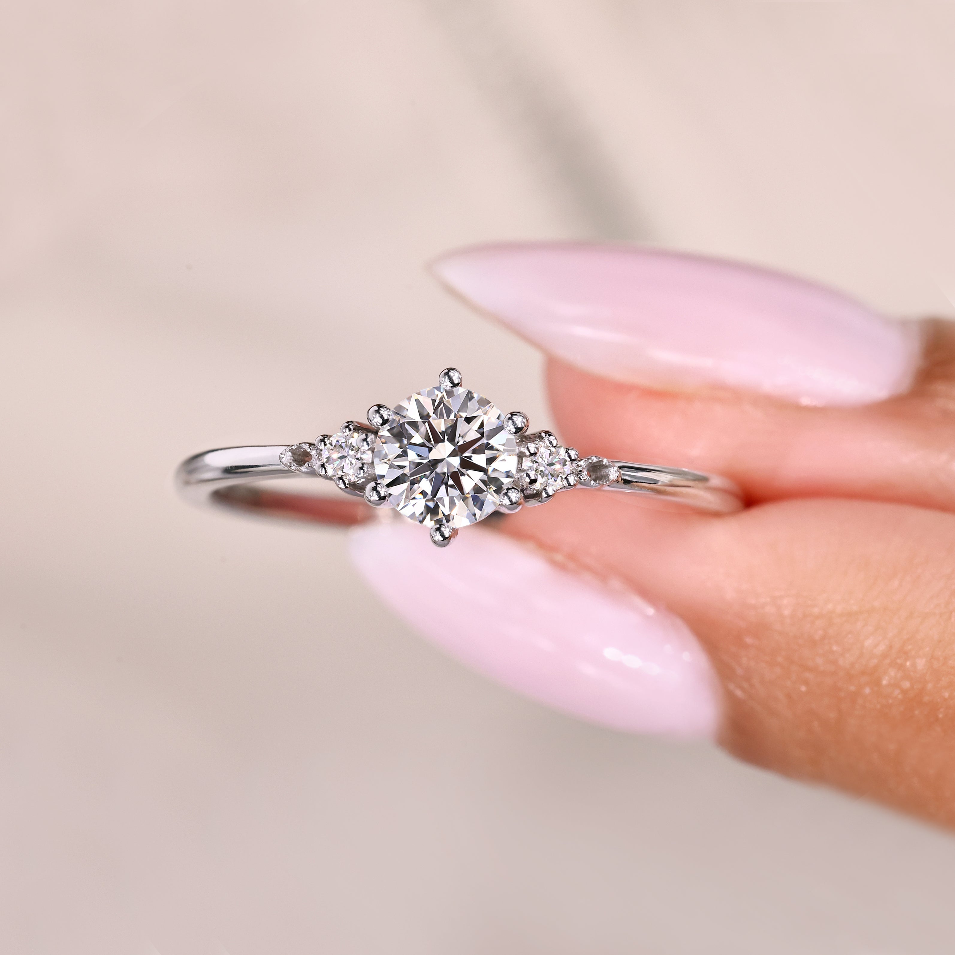 A prong set ring crafted to hold gems firmly in place.