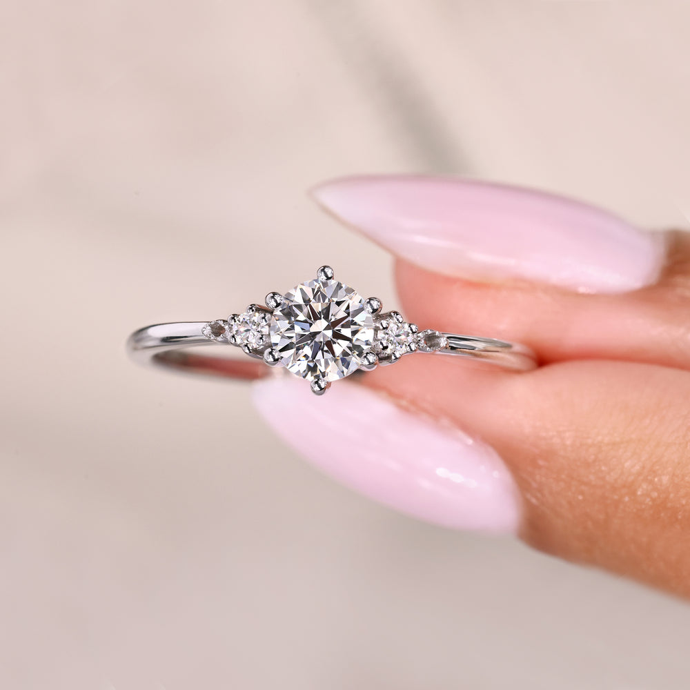 A prong set ring crafted to hold gems firmly in place.