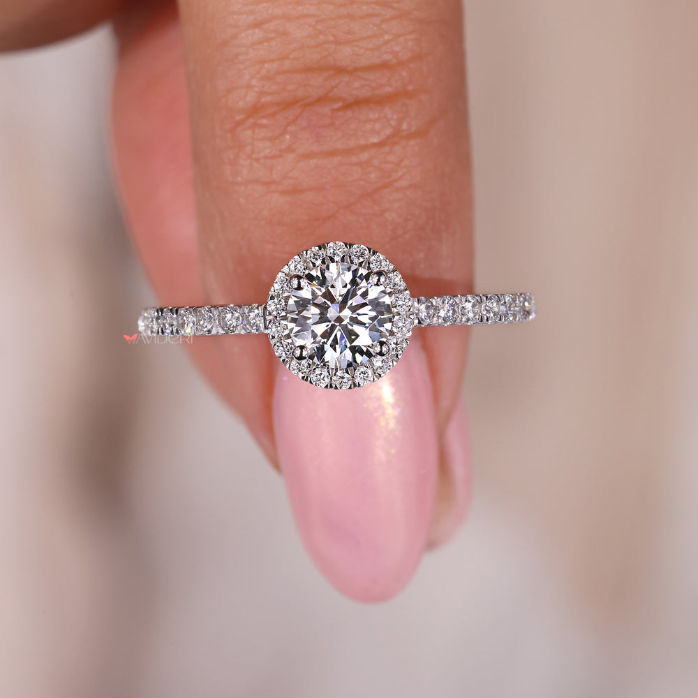 Round diamond ring, 4 prong ring, avideri engagement ring
