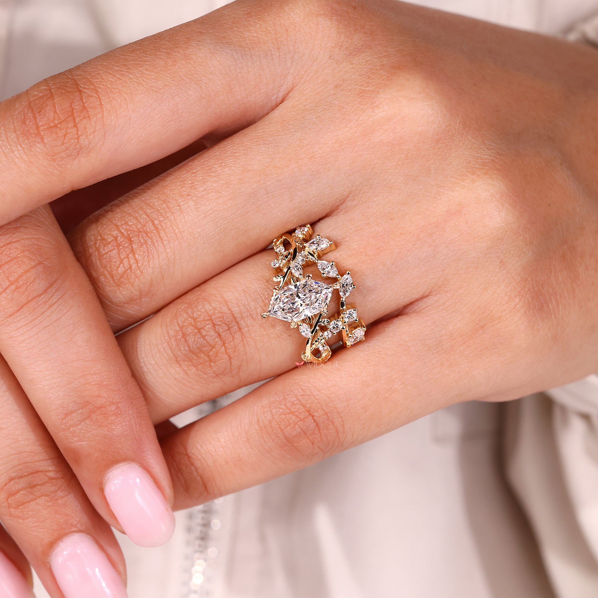 Custom bridal set with lab grown diamonds.