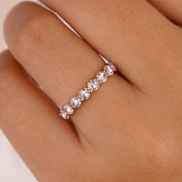 Rose Cut Diamond Eternity Band Yellow Gold