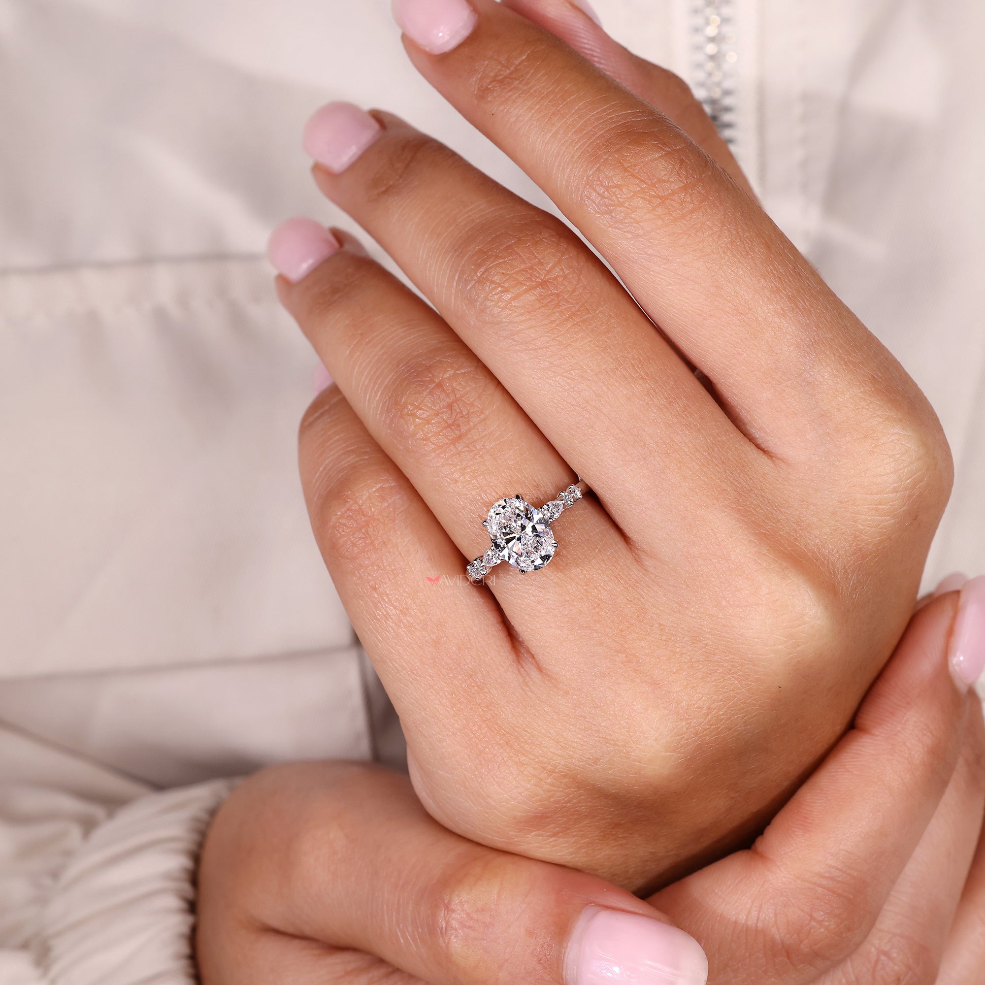 IGI Certified Seven Stone Diamond Engagement Ring.