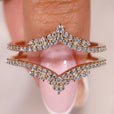 Wrap guard wedding band featuring Lab Grown Diamond.