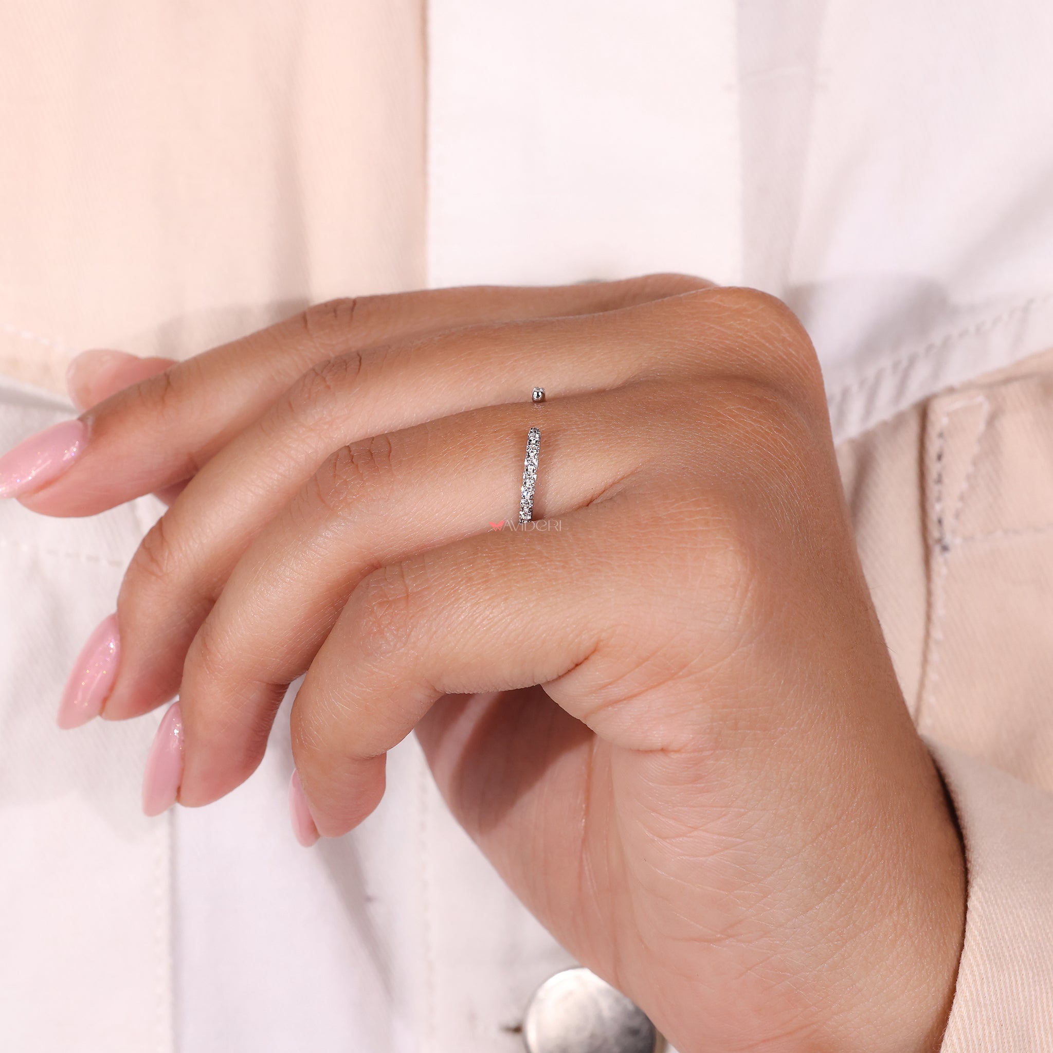 Buy wedding band with round diamonds.